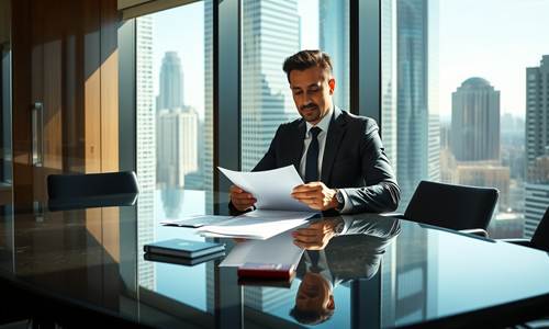 empresario revisando visa ejecutiva estados unidos