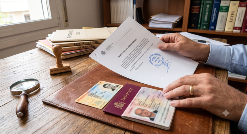 imagen de un certificado de concordancia